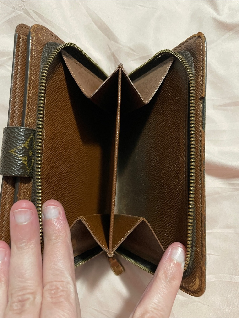 Authentic Louis Vuitton Porte Papier Zippe Wallet Monogram Canvas Brown - Picture 9 of 11